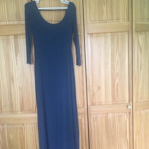 maxi navy blue dress // jersey knit